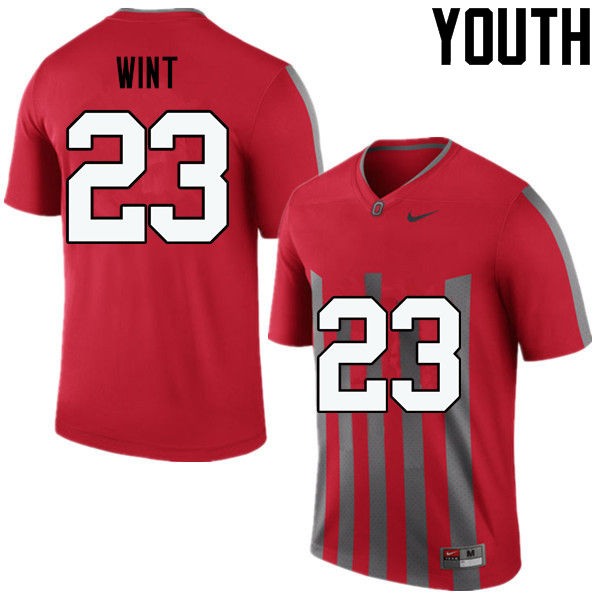 Youth Ohio State Buckeyes #23 Jahsen Wint College Football Jerseys Game-Throwback